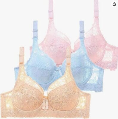 3er Pack BH Damen mit Bügel in verschiedenen Farben