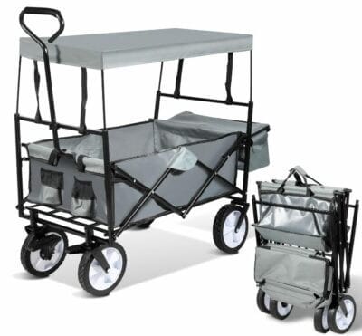Faltbarer Bollerwagen mit Dach für bis zu 100kg