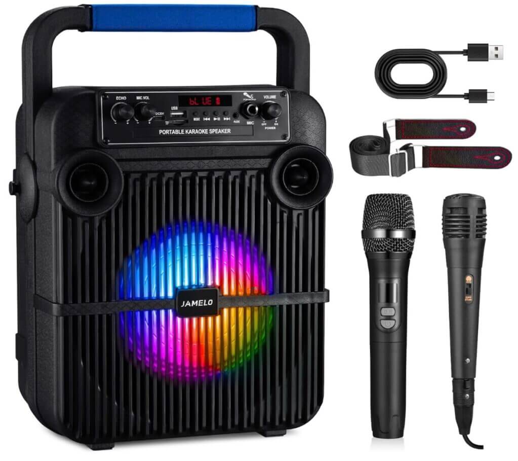 JAMELO Tragbare Karaoke Anlage – 50% Rabatt