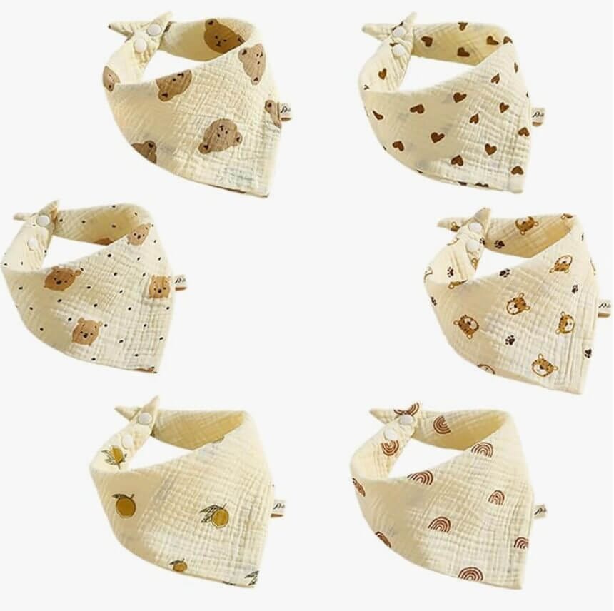 FZSECRIU Lätzchen Baby Muslin 6er-Set – 50% Rabatt