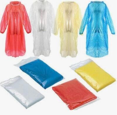 Einweg Regenponcho in unterschiedlichen Farben 