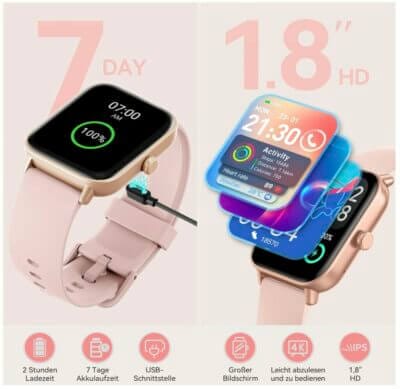 Damen Smartwatch mit vielen Funktionen