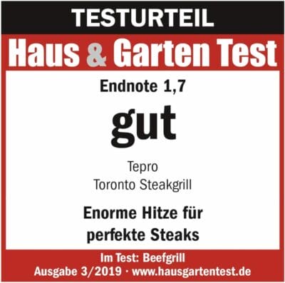 Tepro Toronto Steakgrill: Keramik-Infrarotbrenner, 800 Grad, kompakt, mobil, Edelstahl, einfache Reinigung, perfekte Steaks.