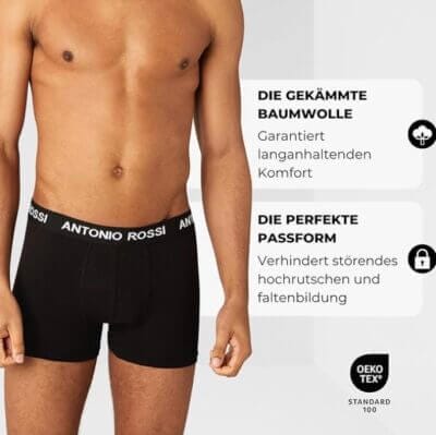 Erlebe Komfort mit ANTONIO ROSSI Herren-Boxer: Weiche Baumwolle, atmungsaktiv, perfekte Passform. Probiere den Unterschied!