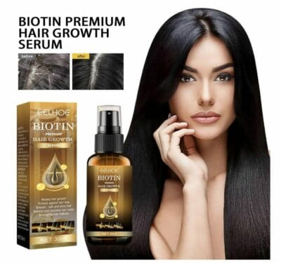 Fördere Haarwachstum: Biancat Biotin Haarwuchs Serum für gesundes, kräftiges Haar. 