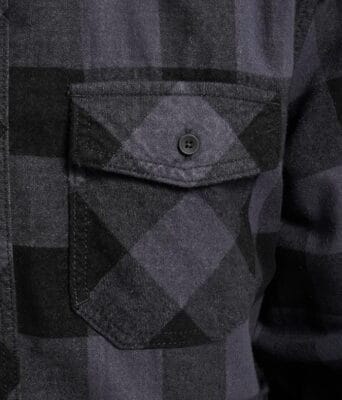 Brandit Check Shirt Herren Brandit Check Shirt für Herren: Kariertes Flanellhemd in Schwarz-Grau, reine Baumwolle, Lederpatch, vielseitig und hochwertig.