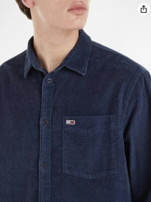 Tommy Jeans Herren Freizeithemd in Blau: Geknöpfter Kragen, verstellbare Ärmelbündchen, elegantes Tommy Branding, vielseitig.