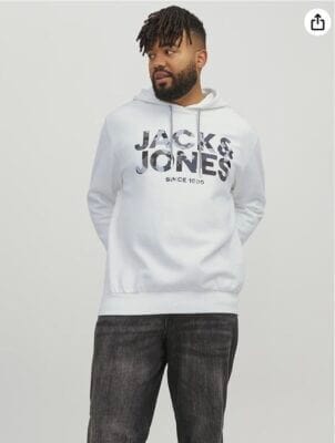 JACK & JONES Jjjames Sweat Hood: Cloud Dancer, Camouflage-Logo, reguläre Passform, weiche Haptik, klassisch-elegant.