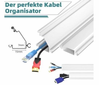 Ordnung im Handumdrehen: 2m Kabelkanal Weiß Selbstklebend für saubere Kabelverwaltung zuhause!