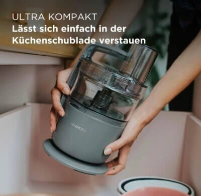 Kenwood MultiPro Go FDP22.130GY: Kompakte Küchenmaschine, 650W, 1,3l Behälter, vielseitig zum Schneiden, Kneten, Reiben.