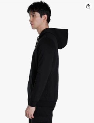 PUMA Herren ESS Small Logo Fz Hoodie Schwarz: normale Passform, durchgehender Reißverschluss, praktische Seitentaschen.