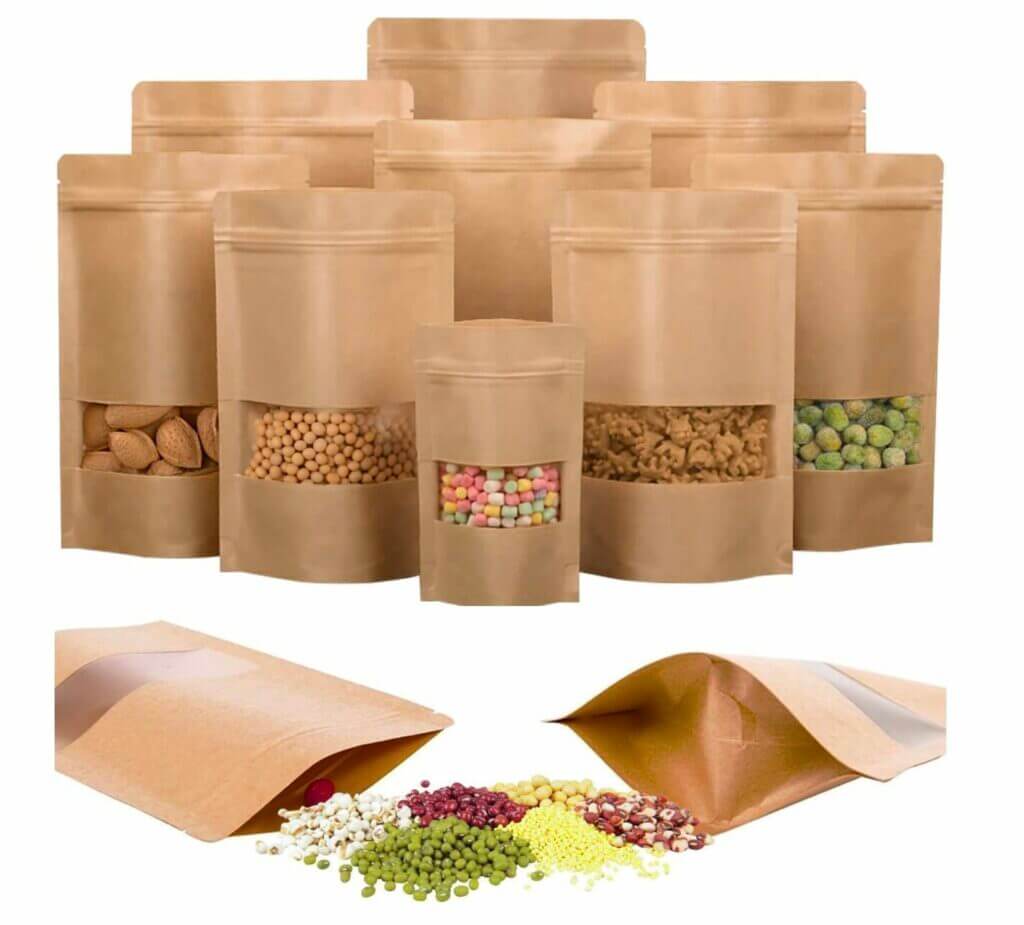 Zhslyxner Papiertüten mit Fenster (100er-Pack) – 50% Rabatt