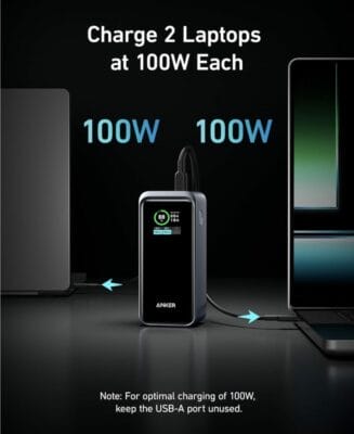 Anker Prime Powerbank 20.000mAh: 200W Leistung, schnelles Aufladen, kompakt, mit Display, ideal für unterwegs.