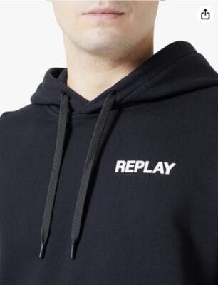 Replay Herren Hoodie in Schwarz: Stilvoller Komfort, cooles Design, aus reiner Baumwolle. Echte REPLAY Qualität.
