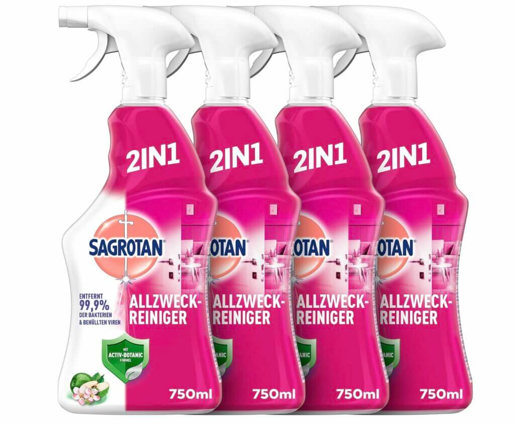 Schnäppchen: Sagrotan Allzweck-Reiniger Blütenfrische und Grüner Apfel – 36% Rabatt