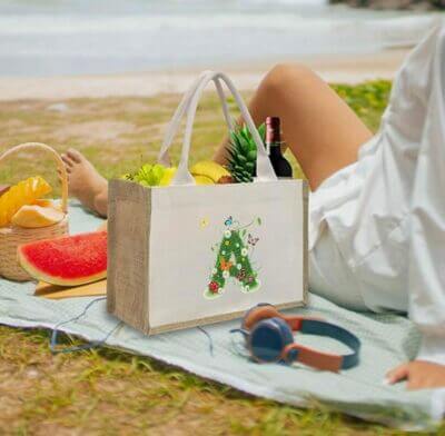 Stilvoller Damen Shopper: Perfekt für Strand, Einkaufen und Picknick.