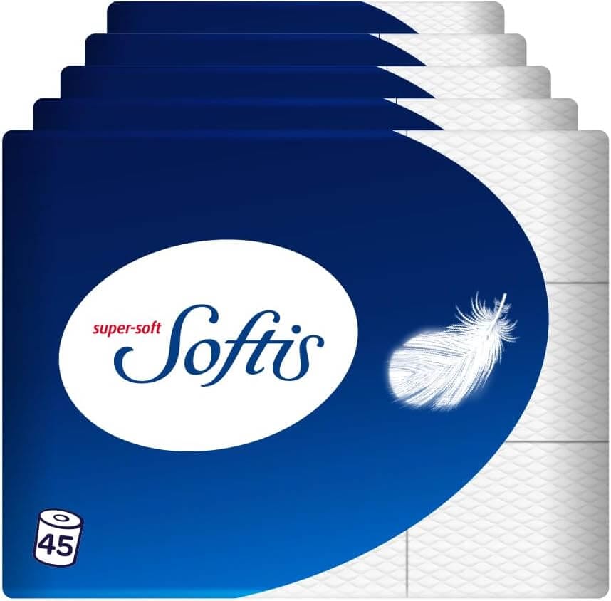 Softis Toilettenpapier 4-lagig – 45 Rollen-Packung (5 x 9 Einzelpackungen) – 36% Rabatt