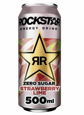 Rockstar Energy Drink: Erdbeere-Limette, null Zucker, belebendes Koffein. Hol dir jetzt den Energieschub!