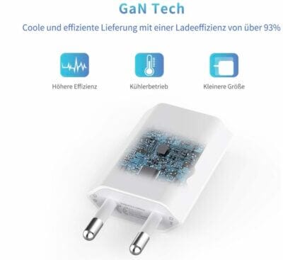 GEJIN USB Ladegerät-Set: sicheres Laden mit MFi-zertifizierten Kabeln, Überladungsschutz, kompatibel mit iPhone und iPad.