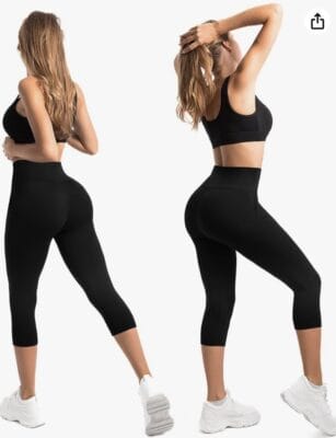 Erlebe Komfort mit Walifrey High Waisted Capri Leggings: perfekt für Yoga, mit praktischen Seitentaschen.