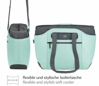 Entdecke die elegante alfi isoBag Thermo-Kühltasche, perfekt für heiße Tage und stilvolle Einkäufe.