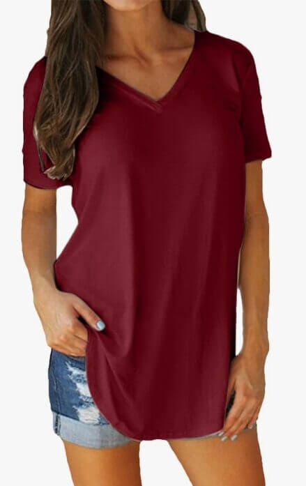 T-Shirt Damen V-Ausschnitt – 50% Rabatt
