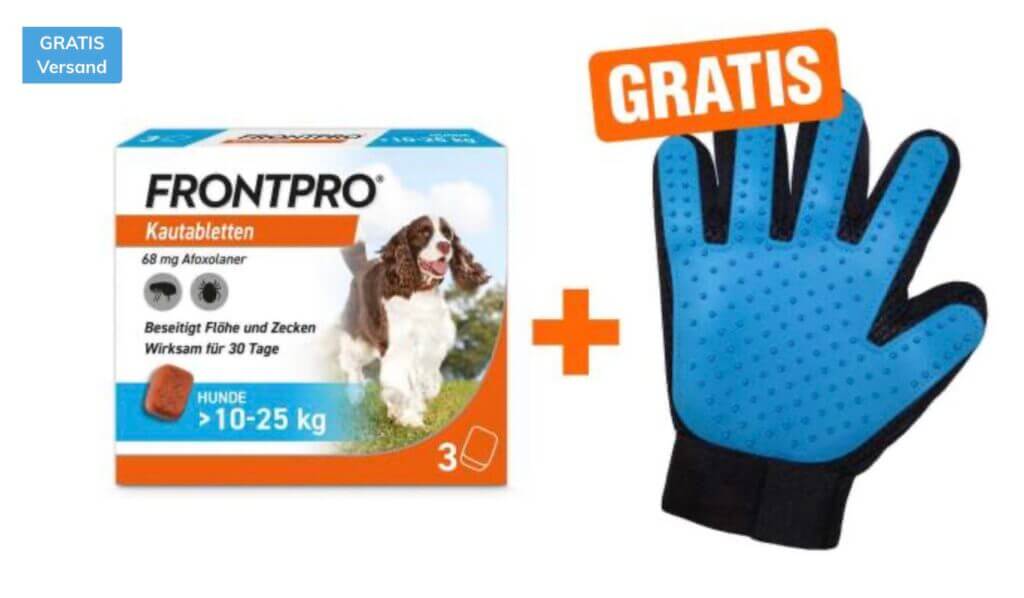 frontpro Zeckentabletten mit kostenlosem Fellhandschuh  – 18% Rabatt