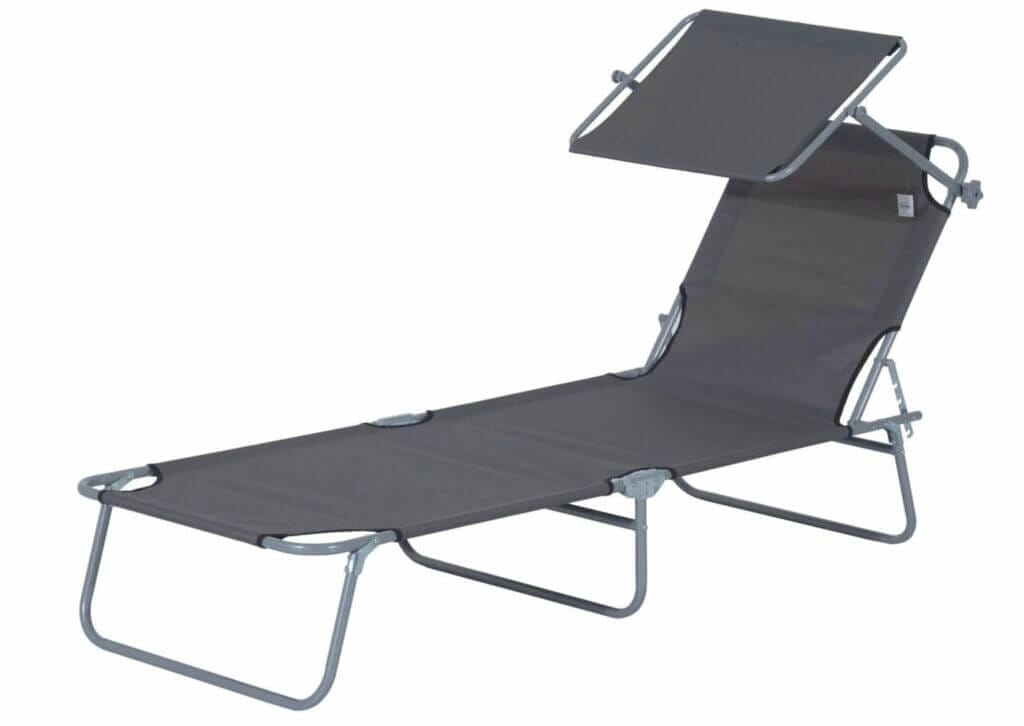 Outsunny Gartenliege klappbar mit Sonnenschutz – 25% Rabatt