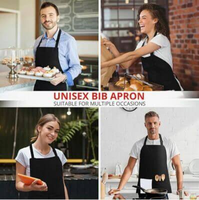 Unisex 2er-Pack Latzschürzen Utopia Kitchen