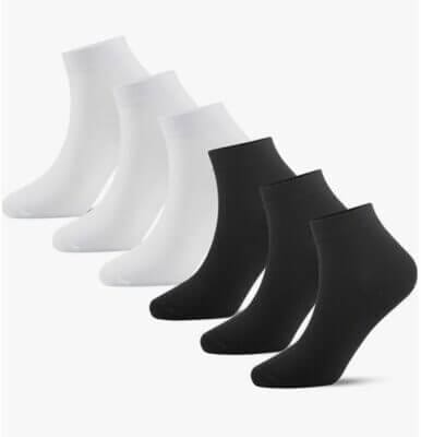 6 Paar Sneaker Socken in weiß und schwarz