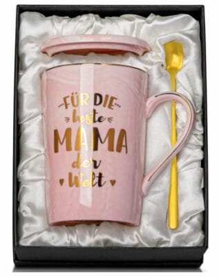 Rosa Marmor Tasse mit der Aufschrift "Beste Mama der Welt"