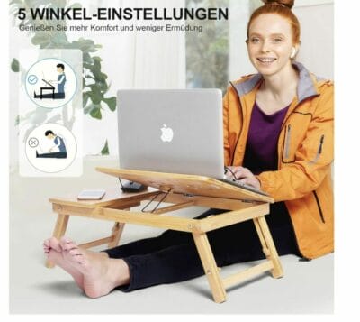 Lap Desk: Verstellbarer Laptop-Schreibtisch aus Bambus mit Schublade, ideal für Bett, Sofa und Homeoffice!