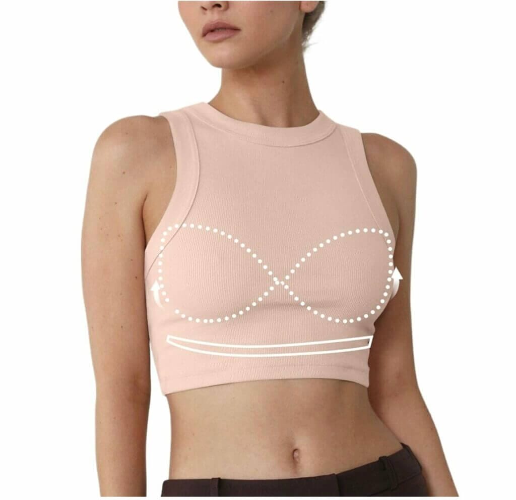 Crop Tank Top für Damen mit integriertem BH – 50% Rabatt