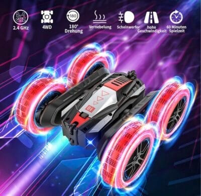 EVARY ferngesteuertes Auto: 360°-Stunts, Lichter, roter Nebel, lange Akkulaufzeit für endlosen Spaß.