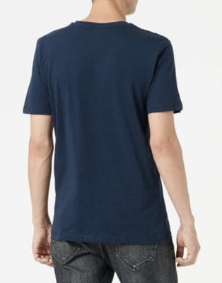 JACK & JONES Navy Blazer Herren T-Shirt: Eleganter Look, hochwertiger Jerseystoff, kleiner Brustprint, bequeme Passform.