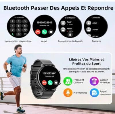 Hwagol Smartwatch: 1,39" Touchscreen, Bluetooth-Anrufe, 140+ Sportmodi, Gesundheitsmonitor, kompatibel mit iOS/Android.