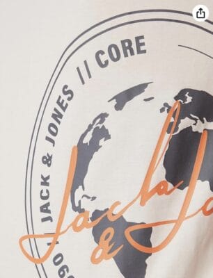 JACK & JONES Herren T-Shirt: stilvoller Moonbeam-Farbton, Print-Design, komfortabel und alltagstauglich.