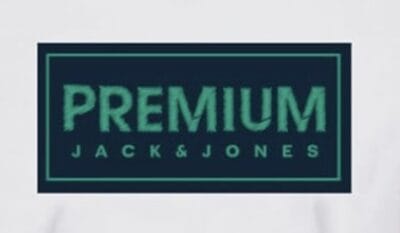 JACK & JONES Weißes Herren T-Shirt: Block-Print, Baumwolle, Rundhalsausschnitt, kurze Ärmel, stilvoll und bequem.