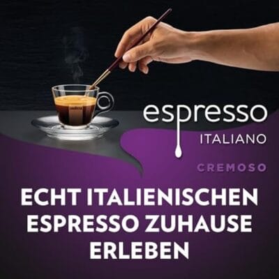 Aromatische Lavazza Kaffeebohnen-Mischung mit feiner Crema und intensiver Röstung.