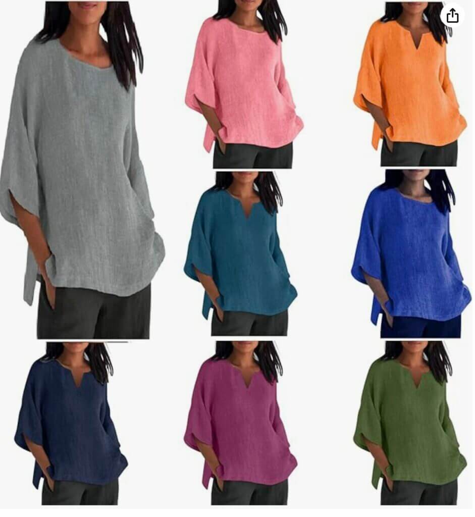 Damen Leinenbluse – 50% Rabatt