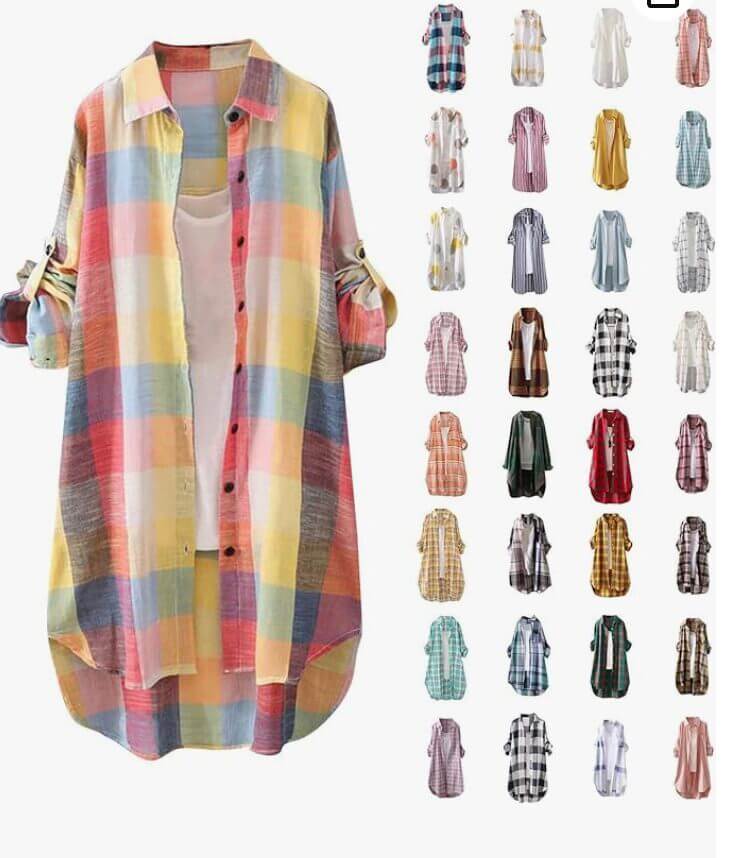 DHYUEN Damen Longbluse – 50% Rabatt