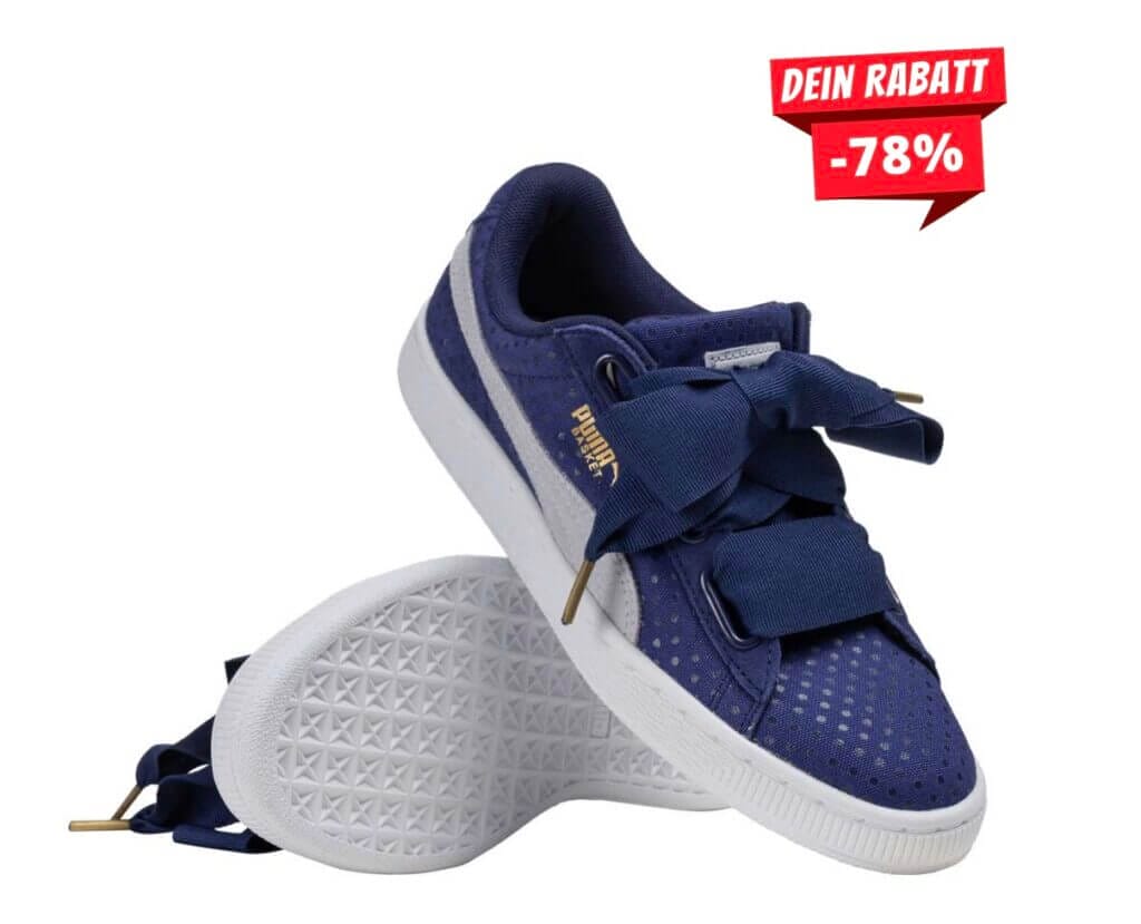 PUMA Basket Heart Denim Damen Sneaker in 3 verschiedenen Farben – 78% Rabatt