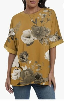 Lässiges Oversized-T-Shirt: Vintage-Blumendruck, bequem, vielseitig.