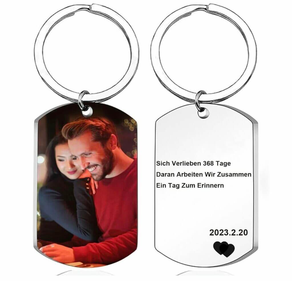 Personalisierbarer Schlüsselanhänger mit Foto und Gravur – 50% Rabatt