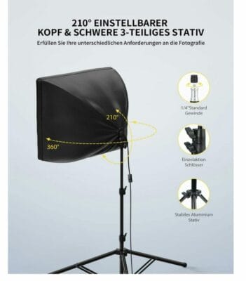 Professionelle 50W LED Softbox von RALENO für perfekte Beleuchtung in Fotografie und Videografie.