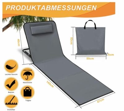 stranmatte mit Rueckenlehne b