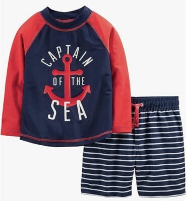 Simple Joys by Carter's Baby-Jungen Swimsuit Trunk and Rashguard Set