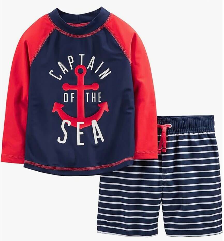 Simple Joys by Carter’s Baby-Jungen Swimsuit Trunk and Rashguard Set – 73% Rabatt