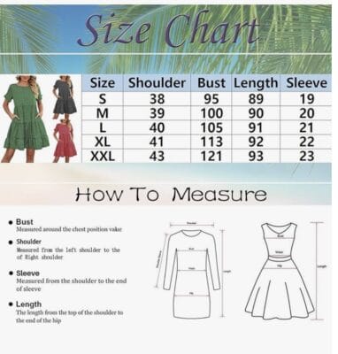 Sommerkleid Größenübersicht