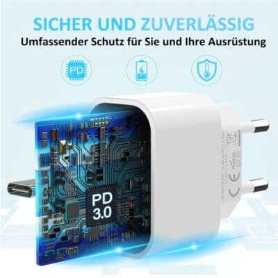 Apple MFi Certified 25W USB C Ladegeraet iPhone 15 3Pack b